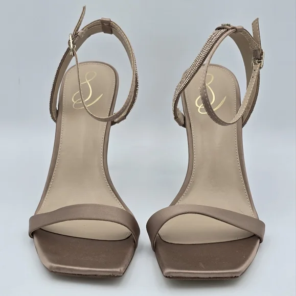 NWOT Sam Edelman Ophelia Heeled Ankle Strap Sandals, Soft Praline, Women's 10.5 - Picture 3 of 16